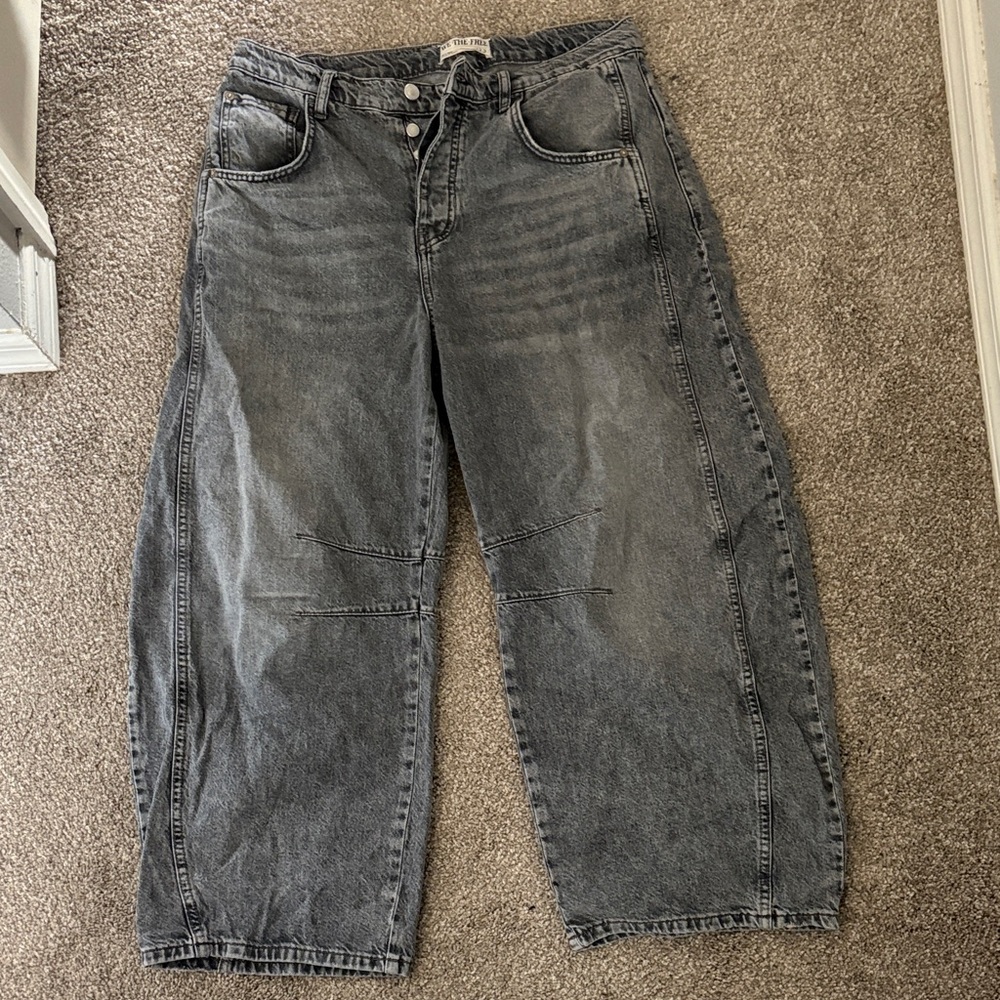 We The Free Good Luck Mid-Rise Barrel Jeans